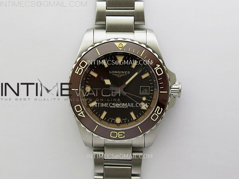 Hydroconquest L3.790.4 43mm SS Brown Ceramic Bezel ETC 1:1 Best Edition Brown Dial on SS Bracelet A2836